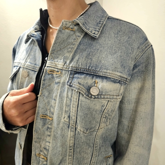 Pacsun Denim Jacket Light Blue Long Sleeve - Picture 3 of 16
